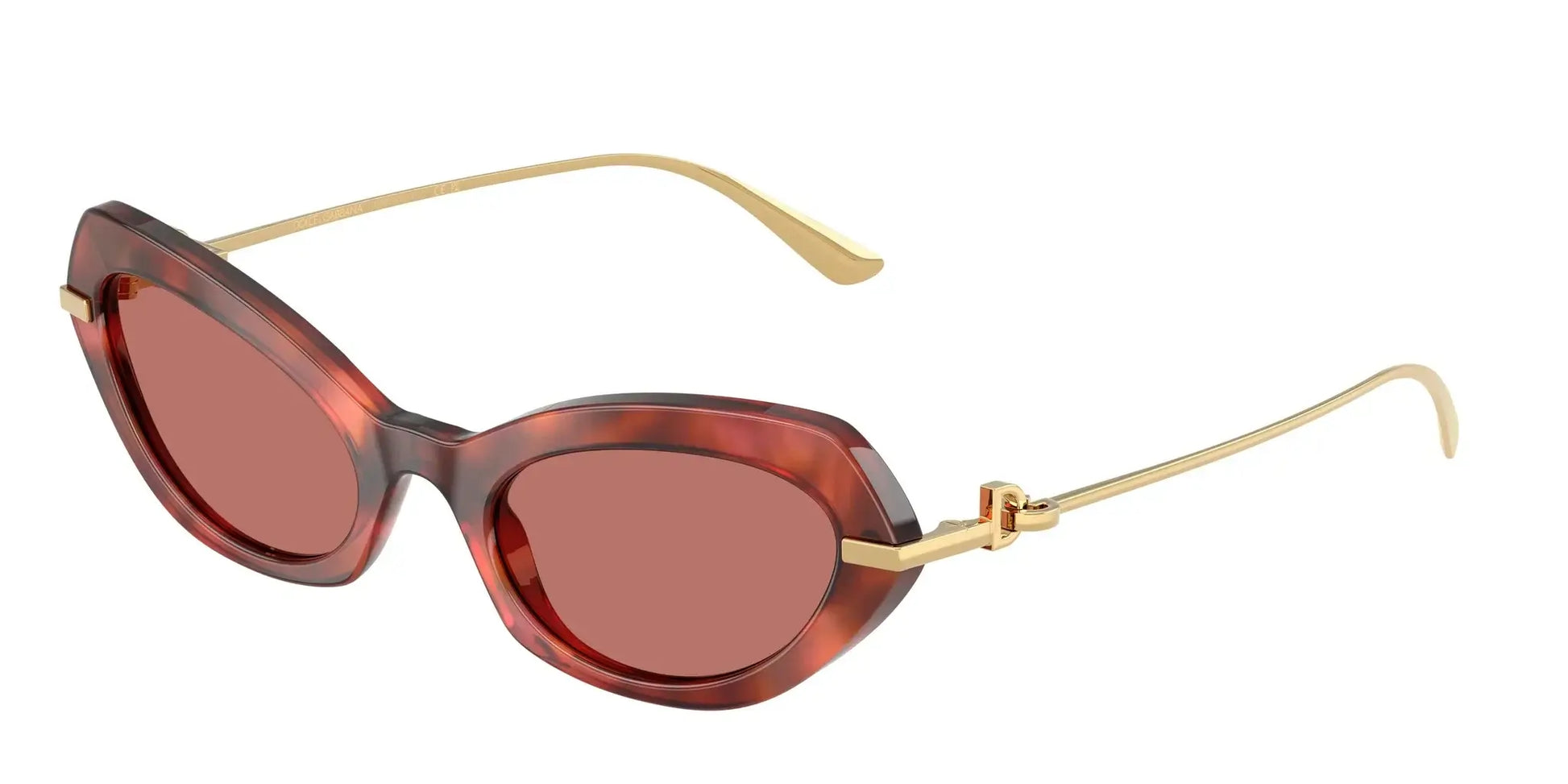 Dolce & Gabbana 0DG4473 sunglasses featuring a chic tortoiseshell frame and stylish gold accents.