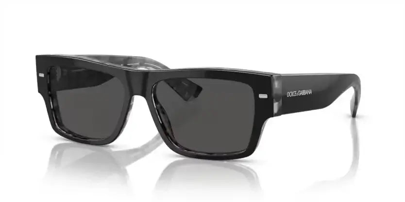 Dolce & Gabbana 0DG4451 sunglasses in sleek black design with dark lenses, perfect for fashion-forward eyewear enthusiasts.