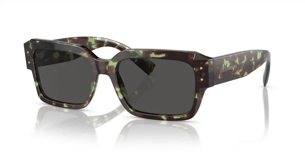 Dolce & Gabbana 0DG4460 sunglasses in stylish brown and green tortoiseshell design, perfect for trendy summer looks.