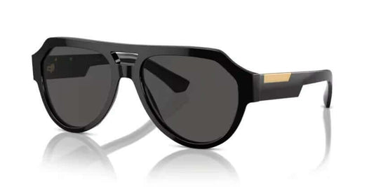 Dolce & Gabbana 0DG4466 black sunglasses with gray lenses, stylish design perfect for luxury fashion enthusiasts.