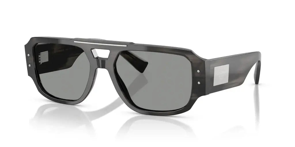 Dolce & Gabbana 0DG4482 oversized sunglasses with stylish gray lenses and distinctive black frame for a bold look.