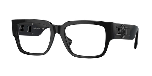 VERSACE 0VE3350 stylish black eyeglasses with a modern design and iconic logo, perfect for fashion-forward eyewear.