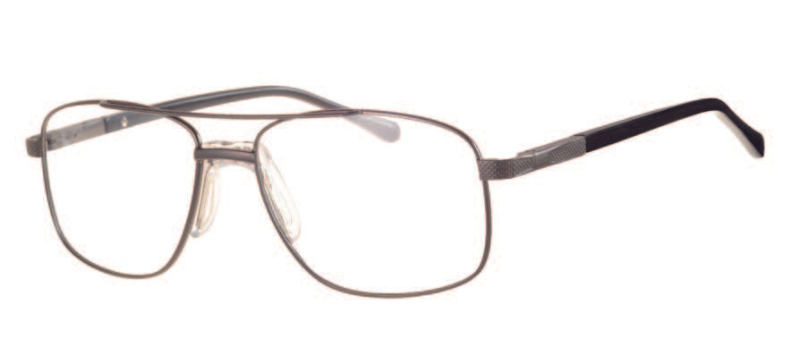 Elite 4513 Gunmetal prescription glasses with plastic nosepiece for protection and white background