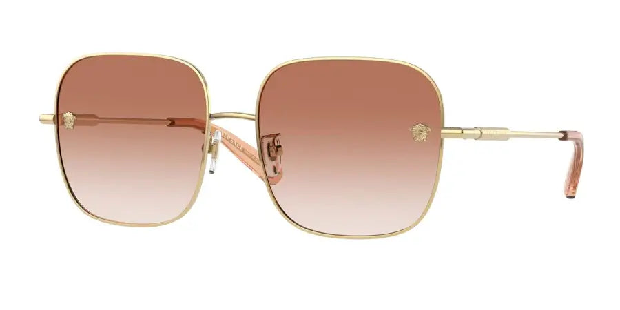 Versace 0VE2246D sunglasses with gradient lenses and gold frame, perfect for stylish sun protection.