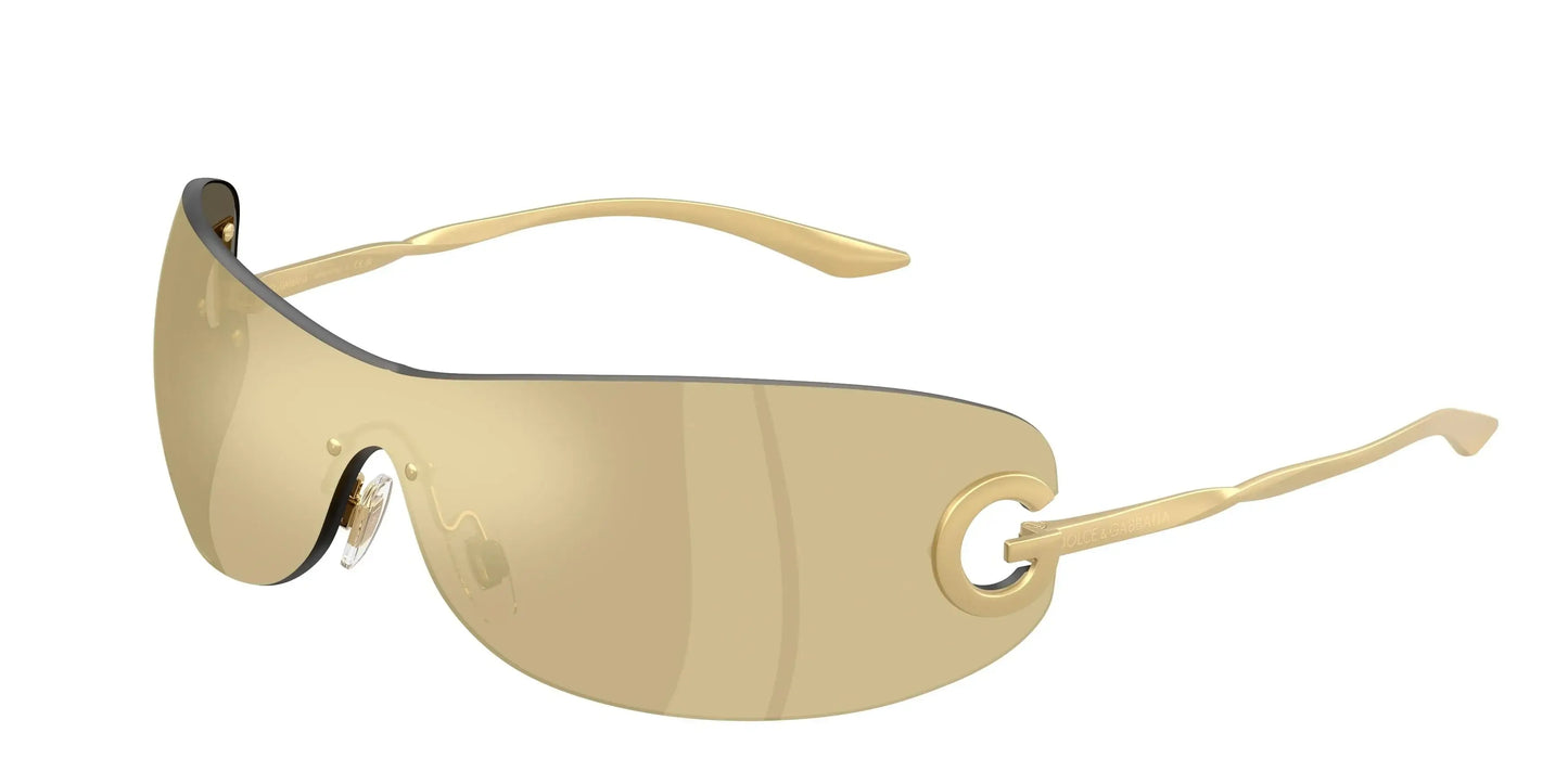 Dolce & Gabbana 0DG2308 sunglasses with a sleek design and golden lenses for a stylish summer look.