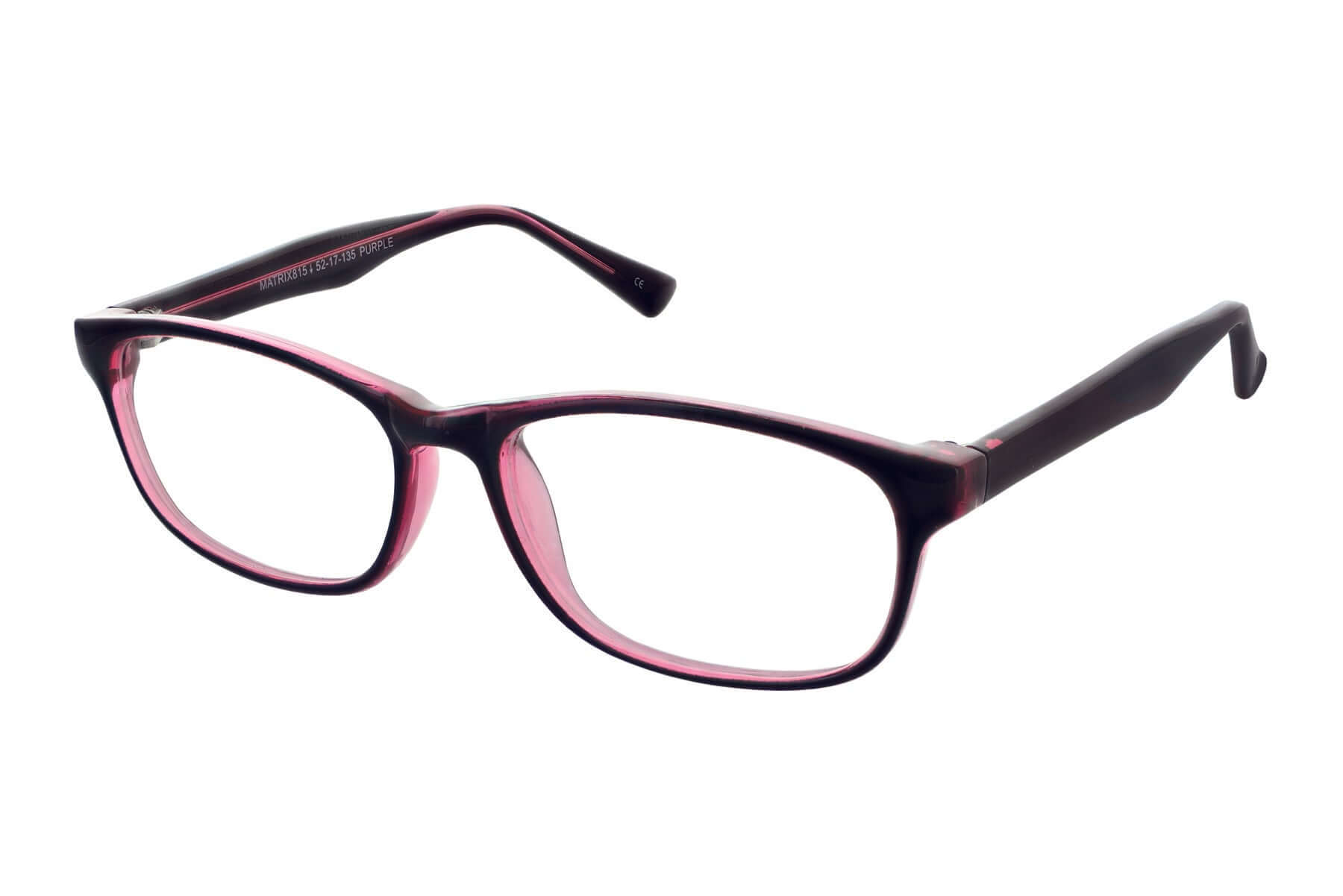 Stylish Matrix 815 prescription glasses with a black and pink design, perfect for both comfort and fashion.