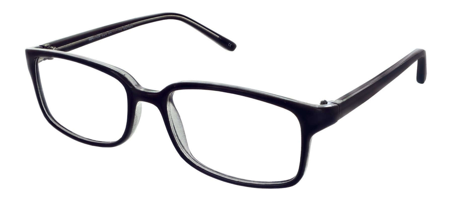 Stylish Matrix 824 prescription glasses with a classic black frame, perfect for everyday wear and clear vision.