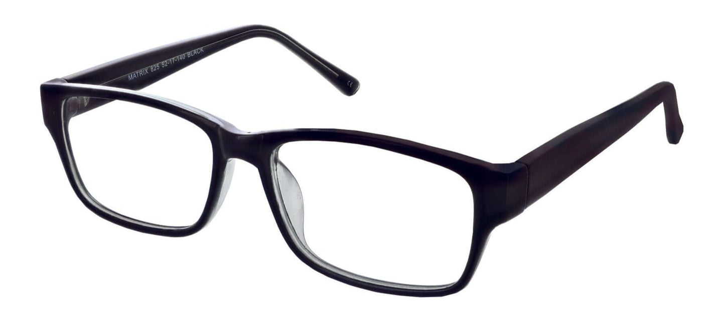 Matrix 825 prescription glasses with stylish black frames, perfect for vision correction and everyday wear.