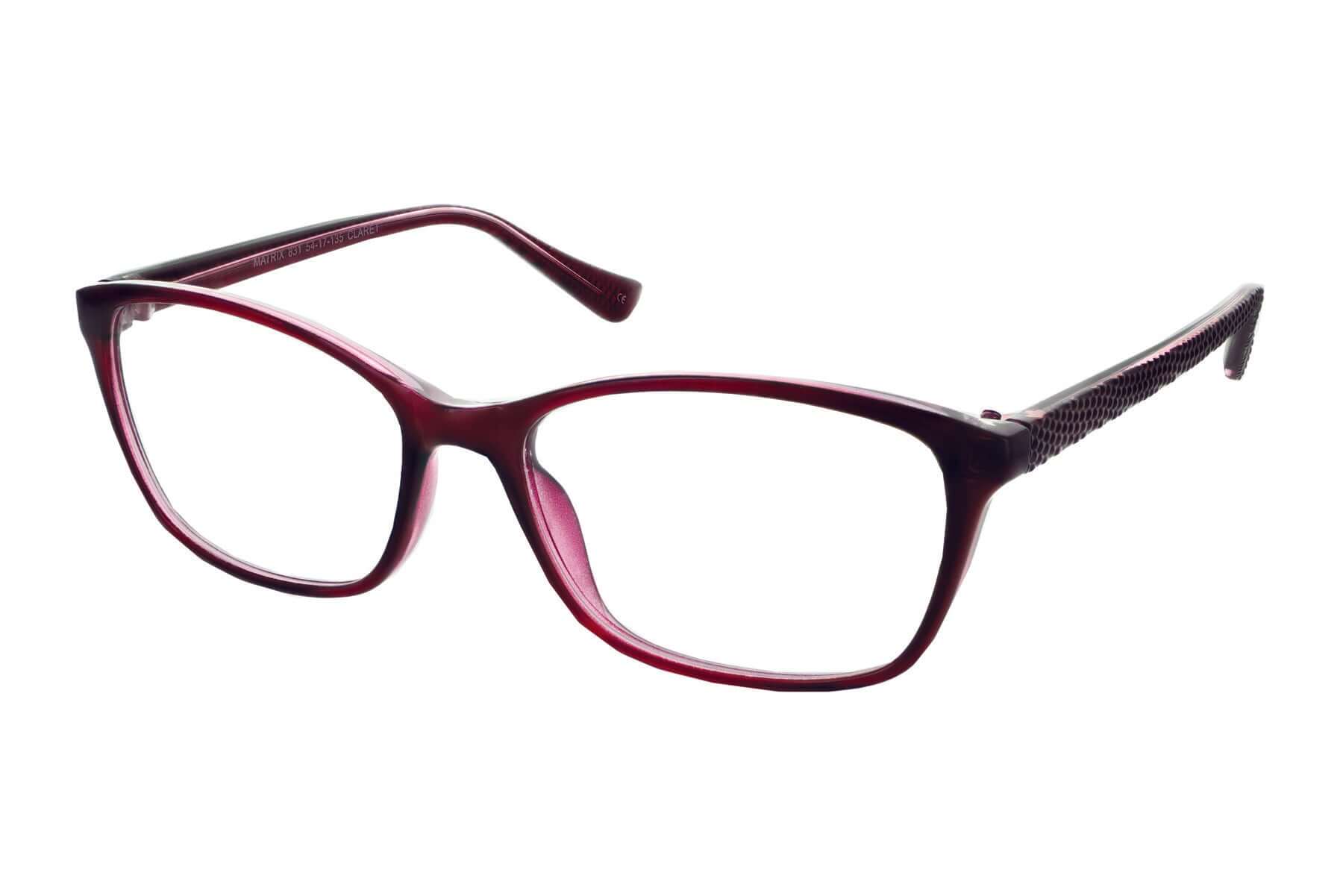 Stylish Matrix 831 prescription glasses in red, featuring a modern design and comfortable fit for everyday wear.