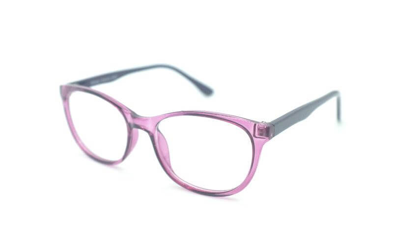 Prescription glasses OL17 in stylish pink and black frame, perfect for fashionable vision correction.