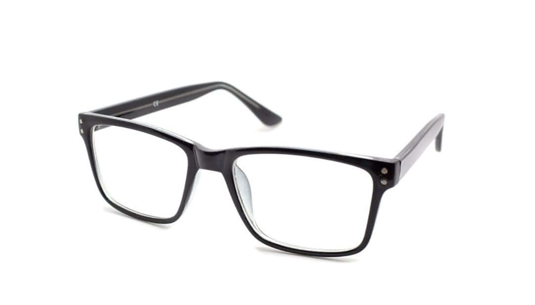 Stylish prescription glasses in black frame, perfect for everyday wear and vision correction.