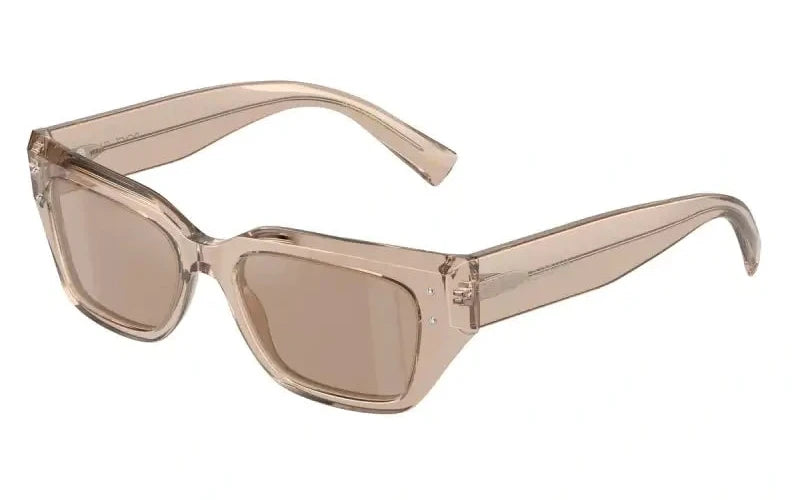 Dolce & Gabbana 0DG4462 oversized sunglasses in transparent beige with tinted lenses for a stylish look.