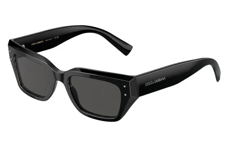 Dolce & Gabbana 0DG4462 black oversized sunglasses with dark lenses and stylish square frame.