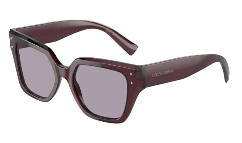 Dolce & Gabbana 0DG4471 oversized sunglasses in dark red with gray lenses, offering a stylish and bold accessory.