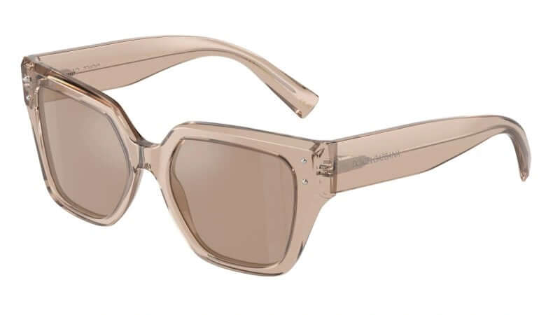 Dolce & Gabbana 0DG4471 sunglasses in light brown, stylish oversized frames perfect for fashion-forward looks.