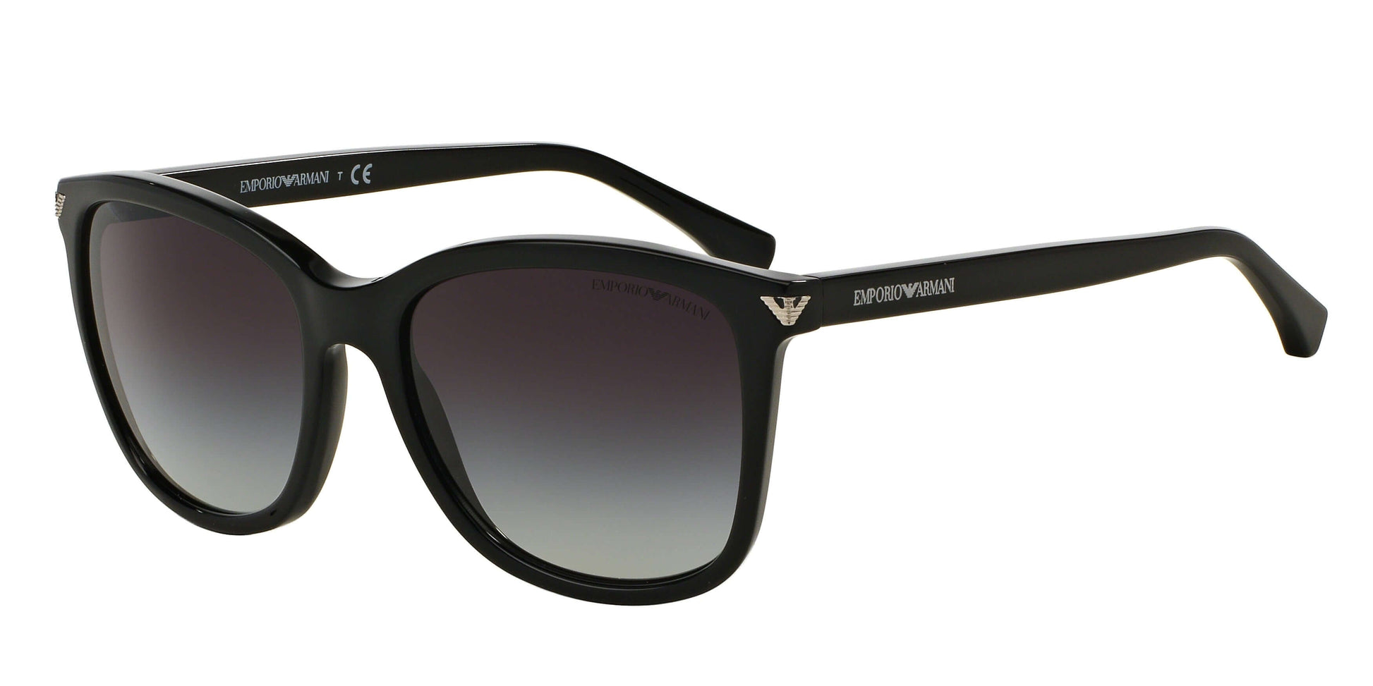 Emporio Armani EA4060 prescription sunglasses in black with gradient lenses, stylish and functional eyewear for everyday use.