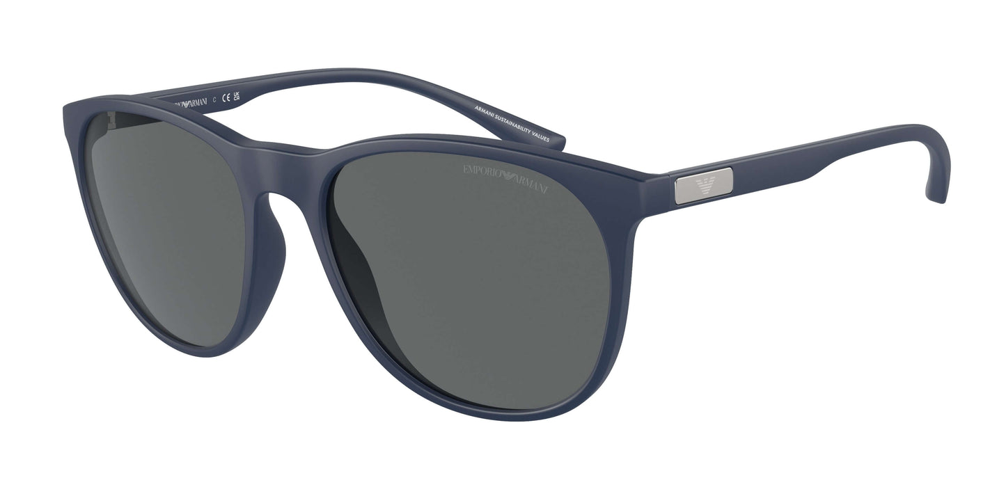 Emporio Armani EA4210 sunglasses featuring a stylish navy frame and dark lenses, perfect for a trendy look.