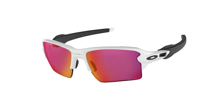 Oakley Flak 2.0 0OO9188 sunglasses with white frame and vibrant pink lenses, ideal for outdoor sports and activities.