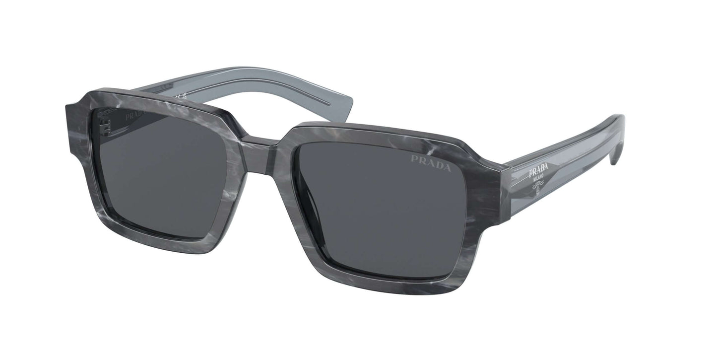 PRADA 0PR 02ZS stylish sunglasses in gray, featuring a modern square design and dark lenses for optimal UV protection.