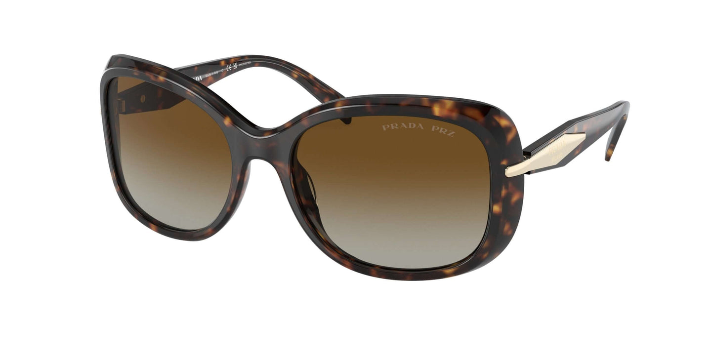 PRADA 0PR 04ZS oversized sunglasses with tortoise frame and gradient lenses, perfect for stylish sun protection.