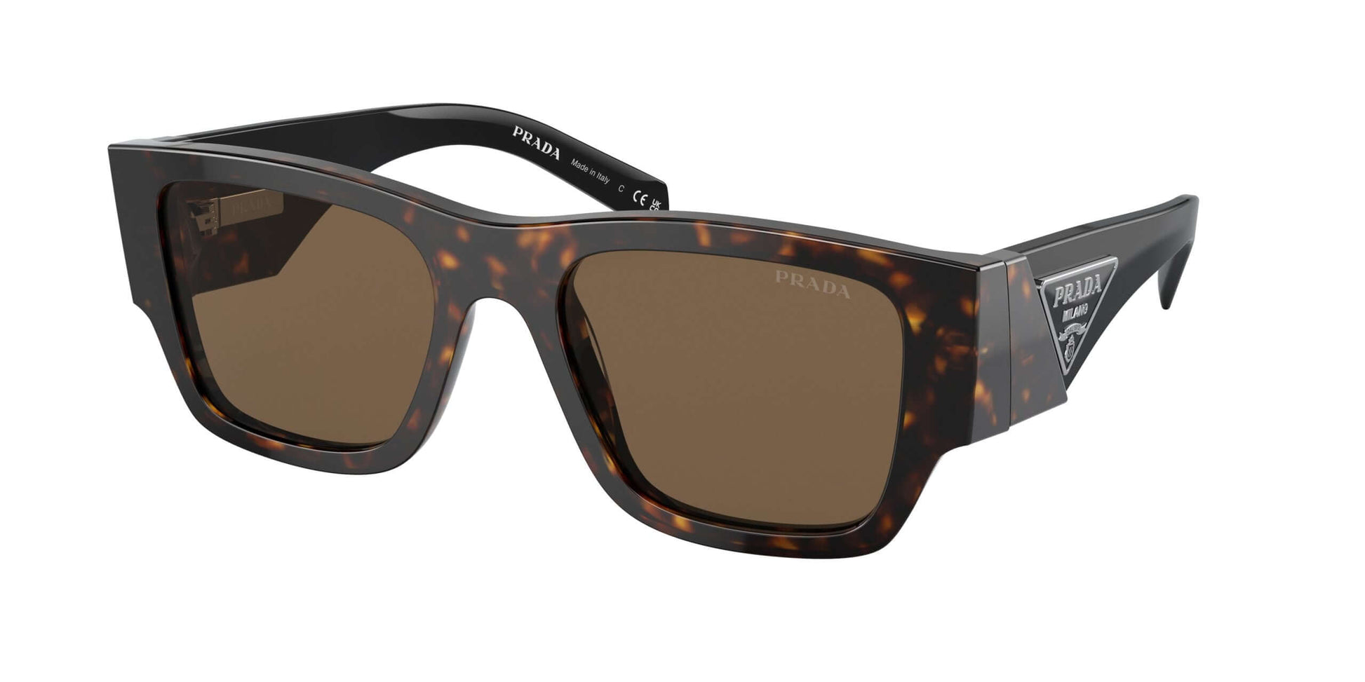 PRADA 0PR 10ZS stylish tortoiseshell sunglasses with brown lenses and modern design. Ideal for fashion-forward individuals.