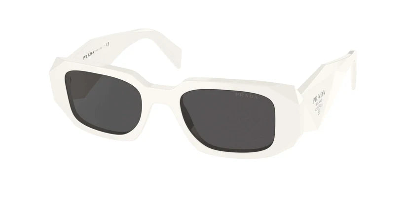 PRADA 0PR 17WS stylish white sunglasses with dark lenses, perfect for a chic and modern look.