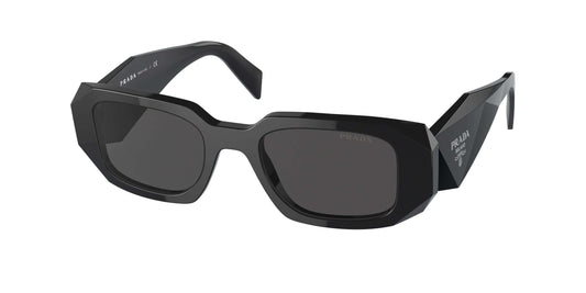 PRADA 0PR 17WS stylish black sunglasses with a unique geometric frame design, perfect for fashion-forward individuals.