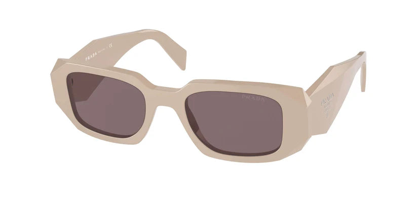 PRADA 0PR 17WS stylish oversized sunglasses in beige with dark lenses, perfect for fashion-forward eyewear enthusiasts.