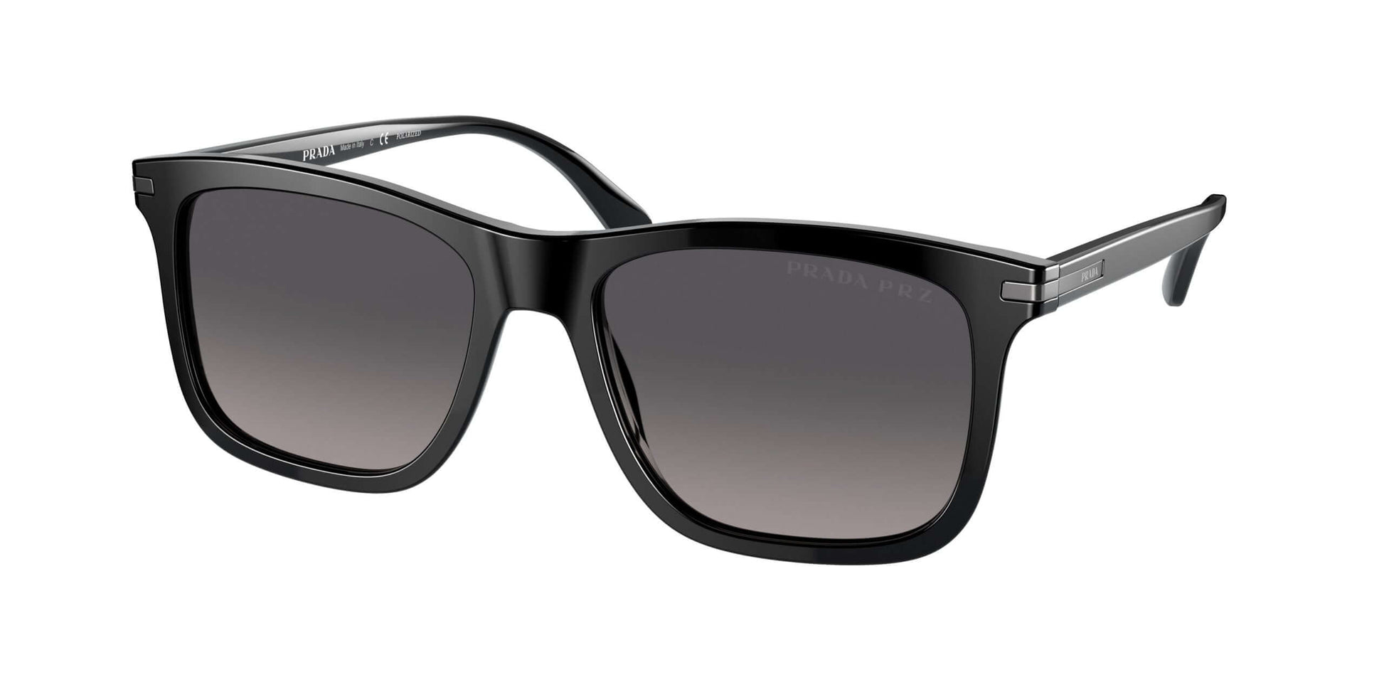 PRADA 0PR 18WS sunglasses featuring a sleek black frame and gradient lenses for a stylish look.