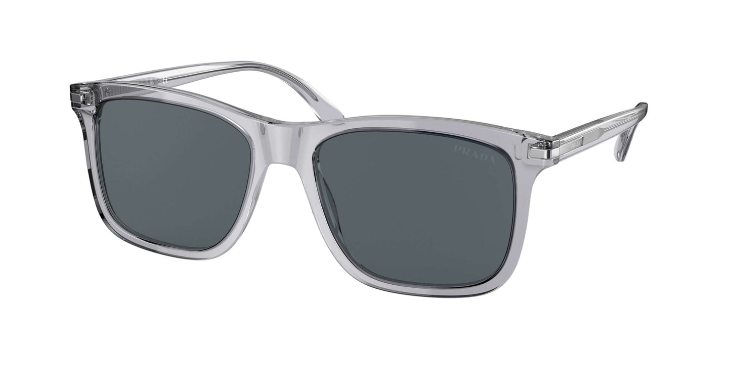 PRADA 0PR 18WS sunglasses with clear frames and dark lenses, stylish eyewear for modern fashion enthusiasts.