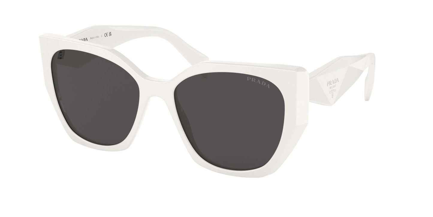 PRADA 0PR 19ZS white oversized sunglasses with dark lenses, stylish fashion accessory for luxurious outdoor looks.