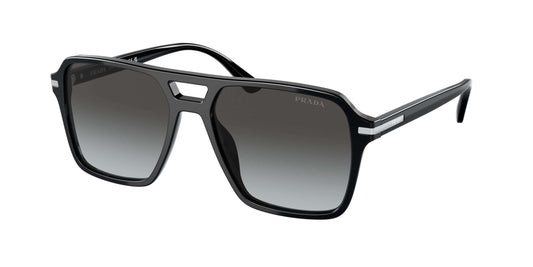 PRADA 0PR 20YS stylish black sunglasses with gradient lenses, featuring a modern square frame design.