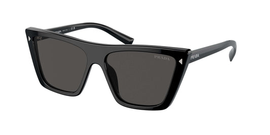 PRADA 0PR 21ZS stylish black oversized sunglasses with dark lenses and sleek design. Perfect accessory for any outfit.