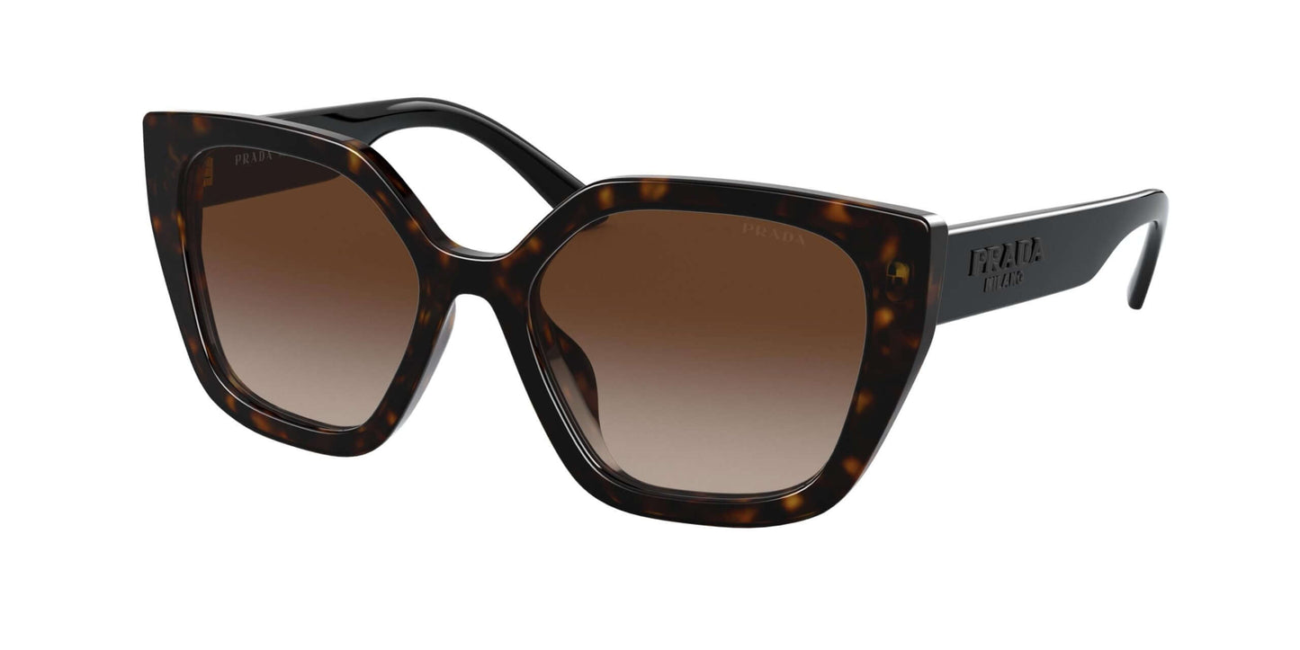 PRADA 0PR 24XS sunglasses featuring a chic brown tortoiseshell frame and gradient lenses for a stylish look.