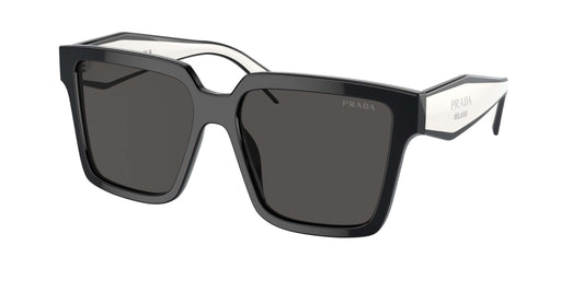 PRADA 0PR 24ZS stylish black sunglasses with dark lenses and modern design. Perfect accessory for fashion-forward individuals.