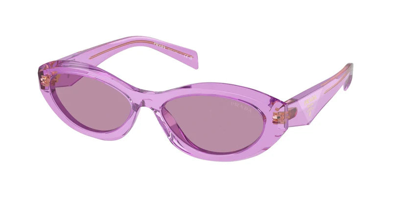 PRADA 0PR 26ZS stylish purple sunglasses featuring a chic cat-eye design and tinted lenses.