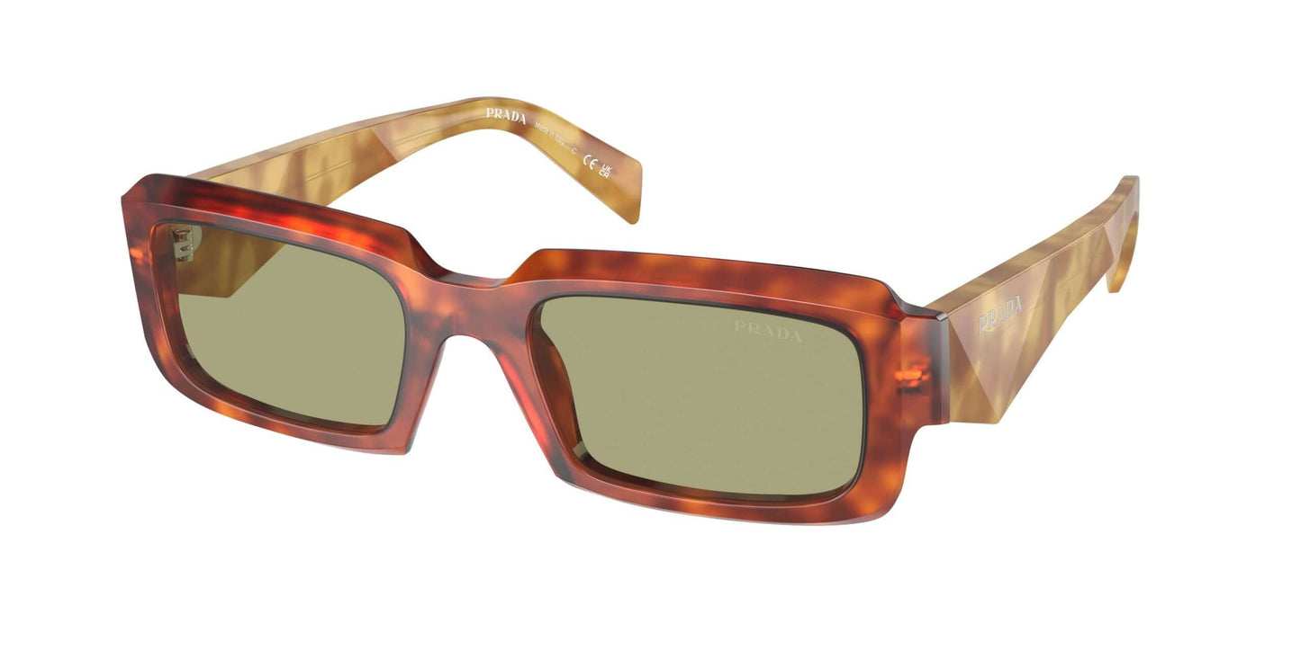 PRADA 0PR 27ZS oversized tortoiseshell sunglasses with green lenses, stylish eyewear for modern fashion lovers.