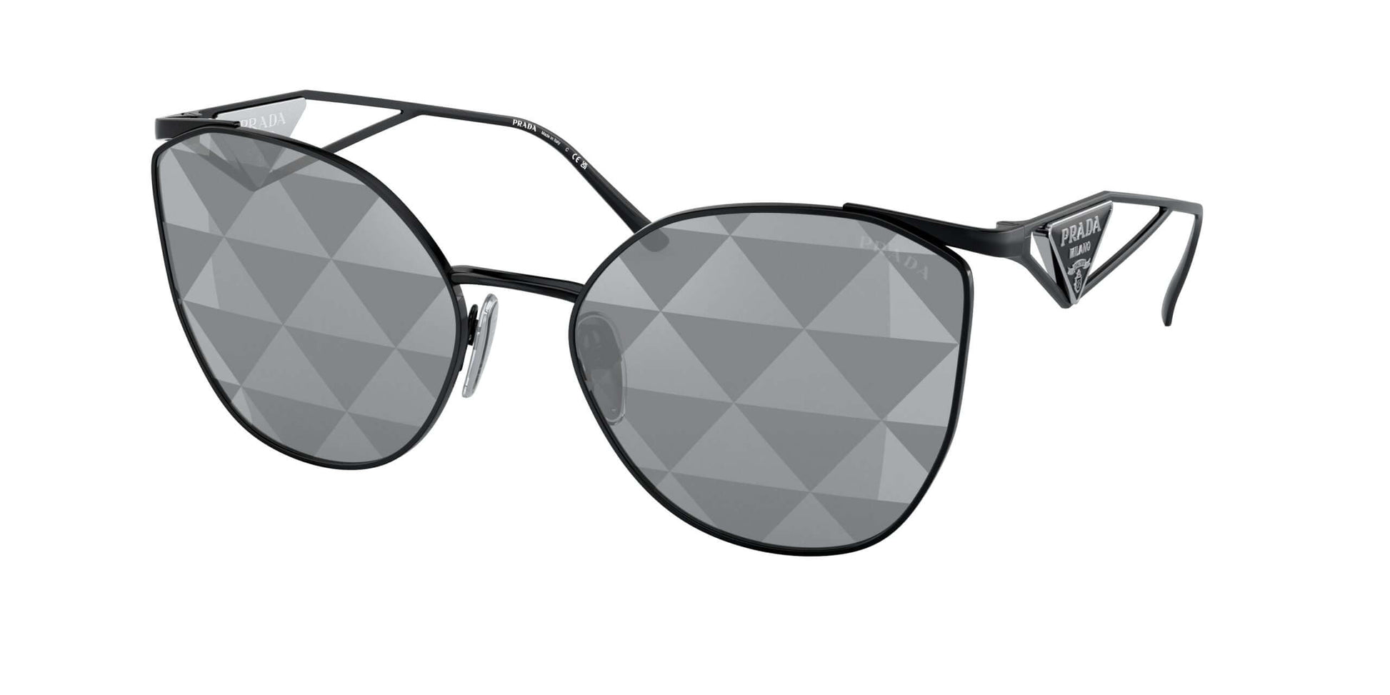 PRADA 0PR 50ZS sunglasses featuring a unique geometric design and oversized cat-eye shape, perfect for bold fashion statement.