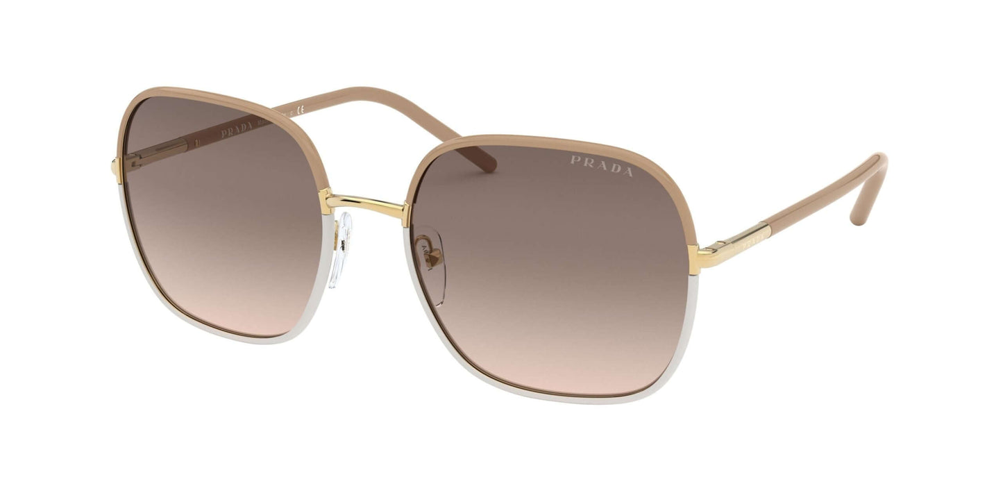 PRADA 0PR 67XS sunglasses featuring oversized square frames and a gradient brown lens for a stylish summer look.