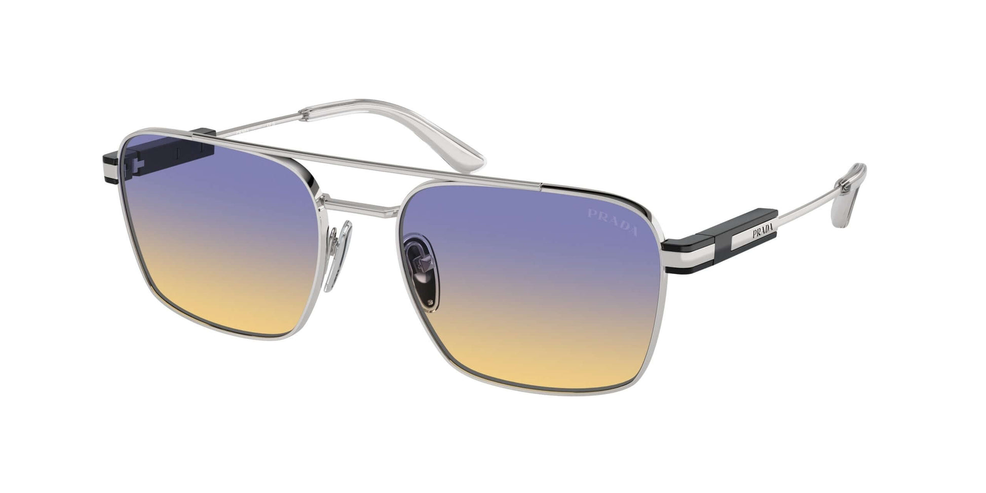 PRADA 0PR 67ZS stylish sunglasses with gradient lenses and silver frame for a fashionable look.