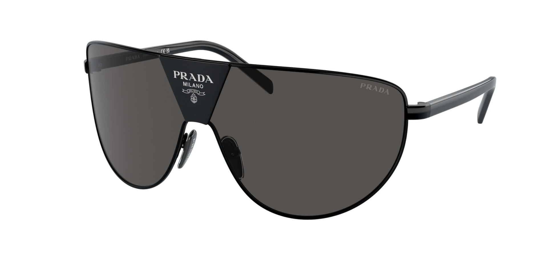 PRADA 0PR 69ZS trendy black sunglasses with sporty design and dark lenses for ultimate style and protection.