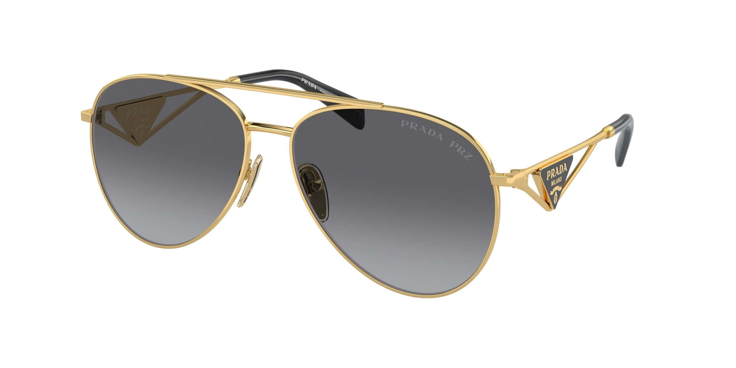 PRADA 0PR 73ZS stylish aviator sunglasses with gold frame and gradient lenses, perfect for trendy outdoor looks.