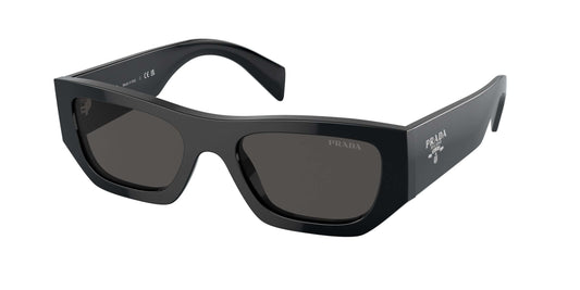 PRADA 0PR A01S sunglasses featuring a sleek black design and bold square frames for a stylish look.