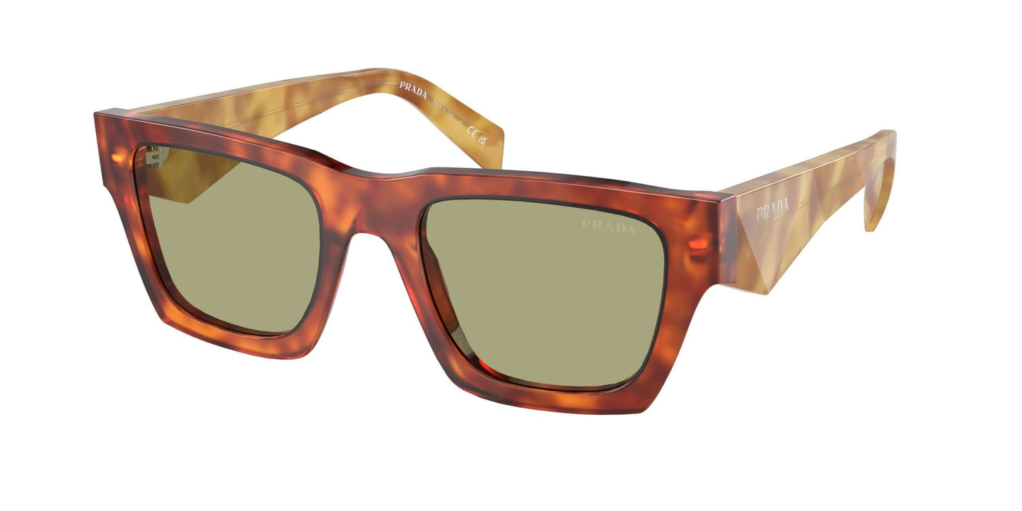 PRADA 0PR A06S sunglasses in tortoiseshell design with green lenses, stylish accessories for modern fashion.