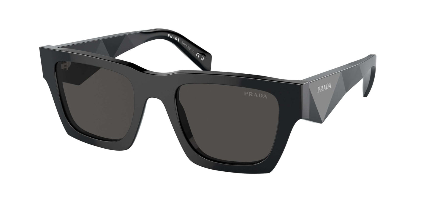 PRADA 0PR A06S sunglasses in black, featuring a modern square frame and dark lenses for a stylish look.