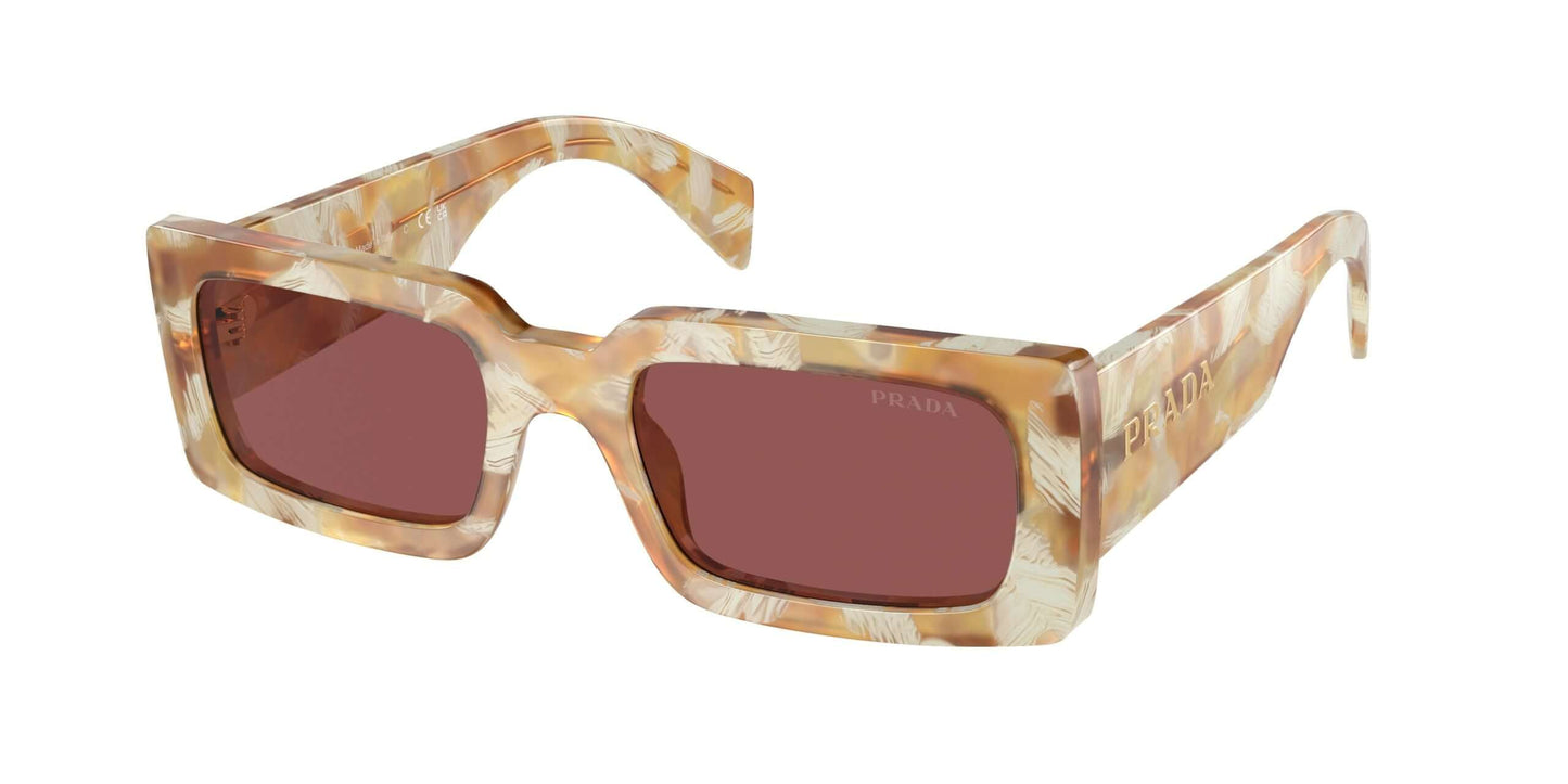 PRADA 0PR A07S sunglasses, stylish eyewear in beige and brown pattern, perfect for prescription eyewear enthusiasts.