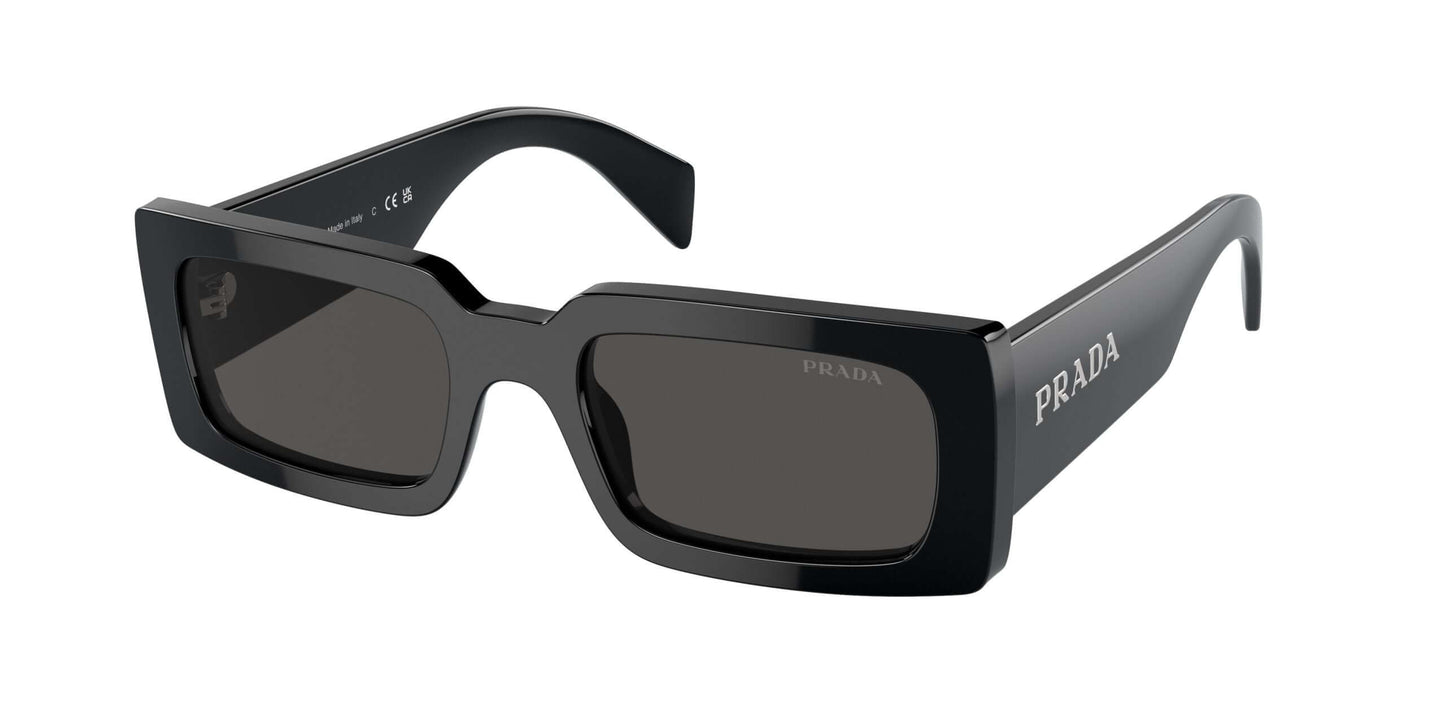 PRADA 0PR A07S sunglasses, stylish black eyewear ideal for prescription lenses and sun protection.