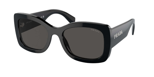 PRADA 0PR A08S sunglasses in sleek black, perfect for stylish eyewear enthusiasts seeking fashionable prescription sunglasses.