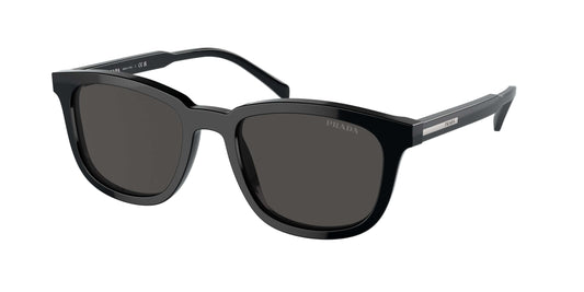 PRADA 0PR A21S stylish black sunglasses with dark lenses and designer detailing, perfect for urban fashion.