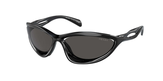 PRADA 0PR A23S black sunglasses with stylish design and dark lenses, perfect for fashion-forward individuals.